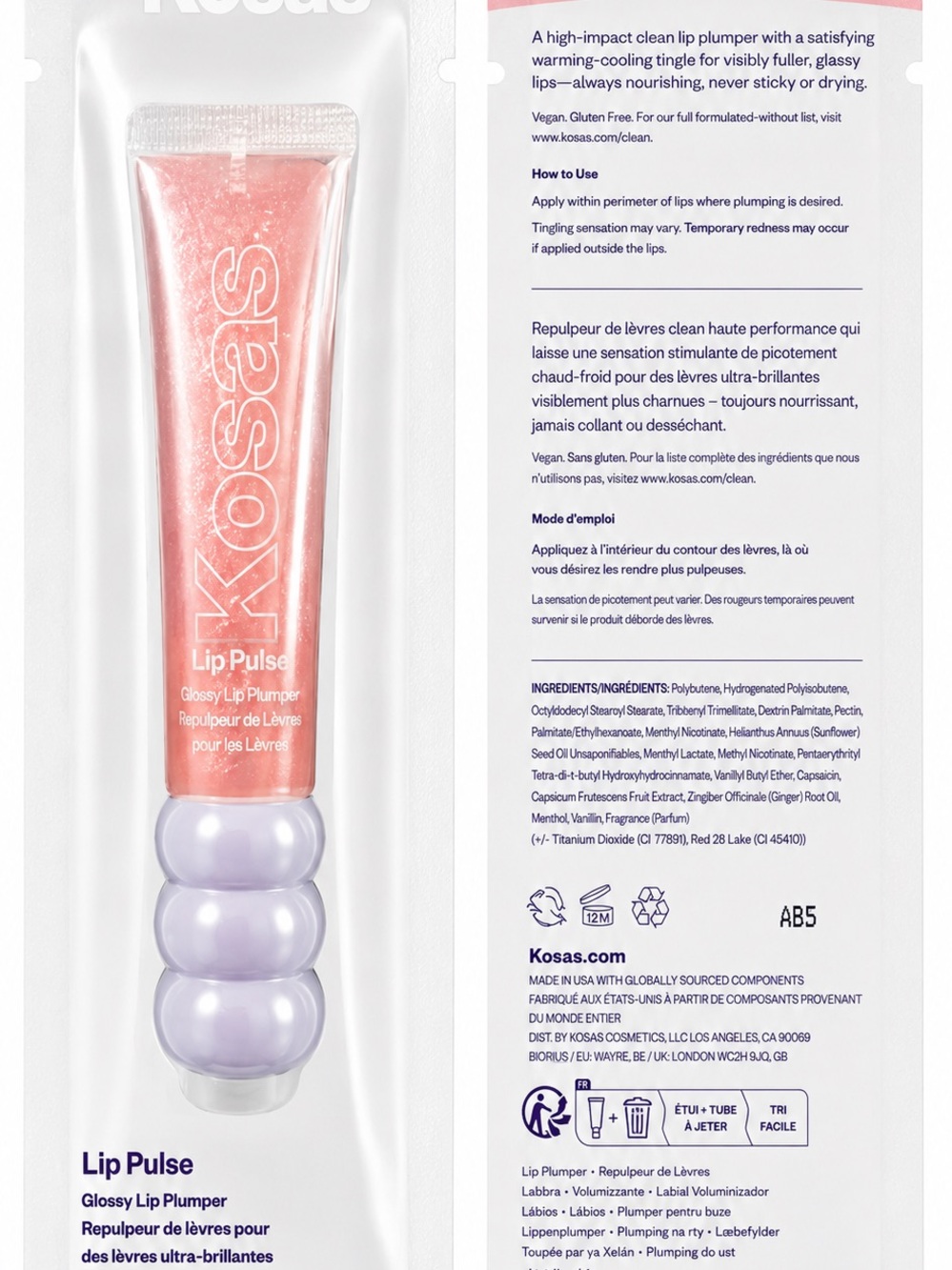 Kosas Lip Pulse Glossy Lip Plumper — Shimmery Pearl Pink